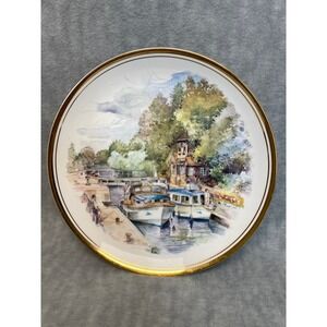 Guardian England's 4 Seasons Summer on the Thames Decorative‎ Plate Gold Trim